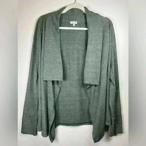 Splendid Open Front Cardigan Cotton Blend Soft Heather Green Womens Size Medium - Picture 1 of 9